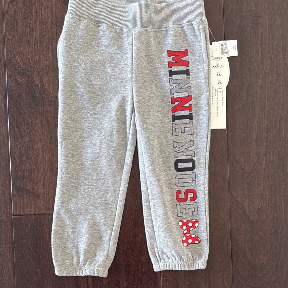NWT Disney Parks Toddler girls Minnie Mouse Gray Kids Joggers!